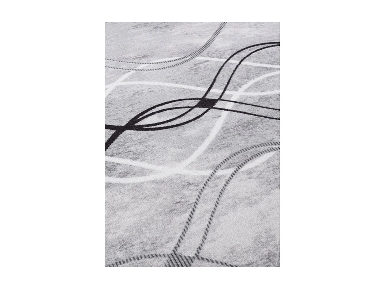 Tapis lavable à motifs gris - SOFT 39 Gris 160*230