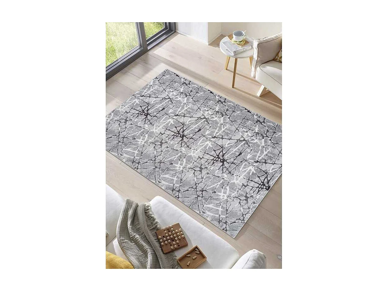 Tapis lavable à motifs gris - SOFT 76 Gris 200*290