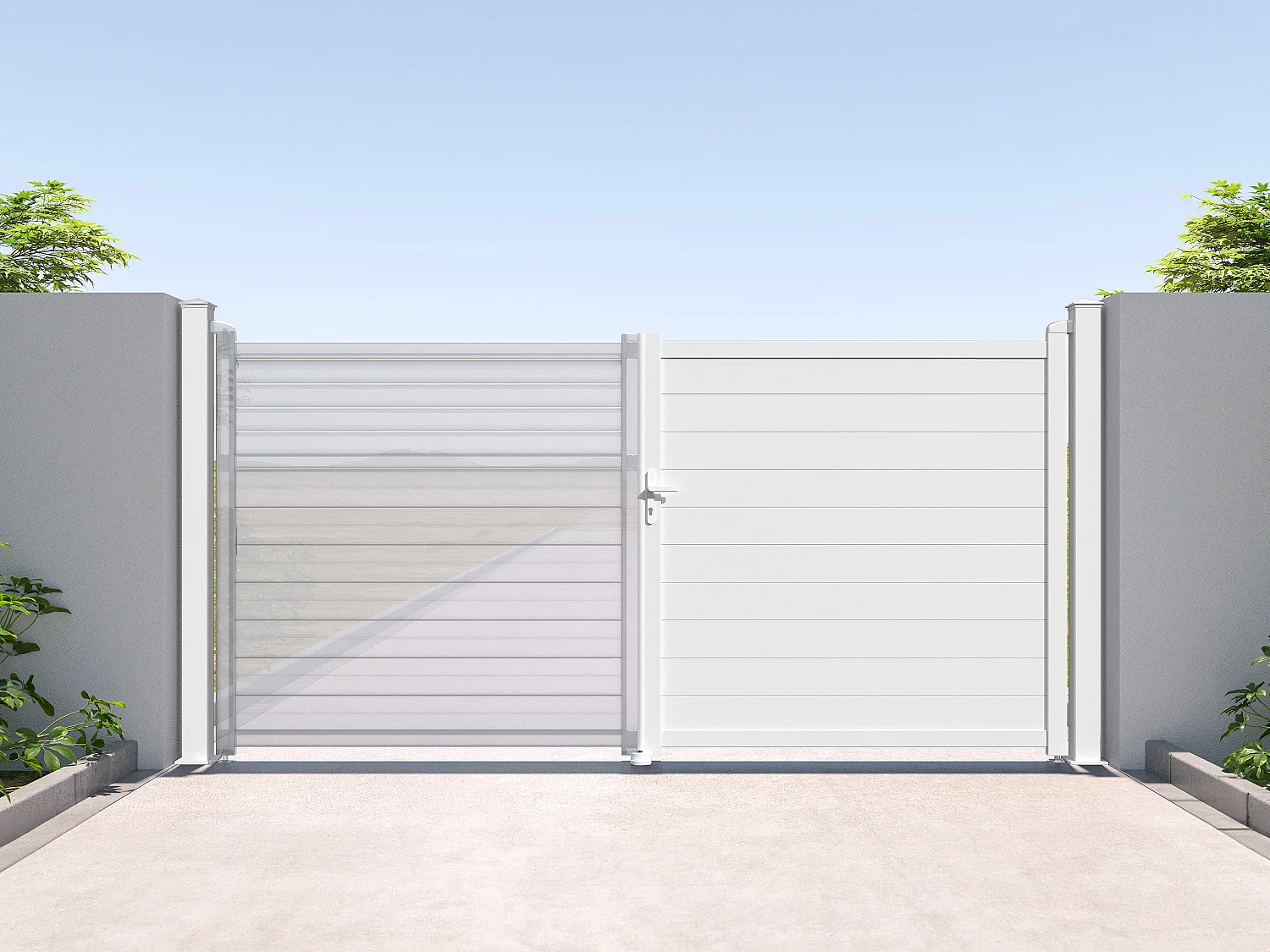 Pilier pour portail en aluminium - L15 cm x H190 cm - blanc - NERETO