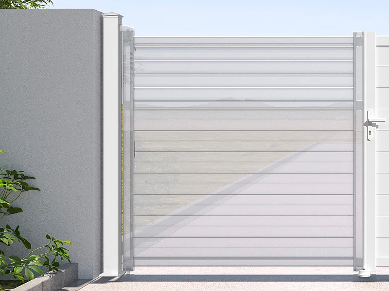 Pilaar voor poort van aluminium - L15 cm x H190 cm - Wit - NERETO