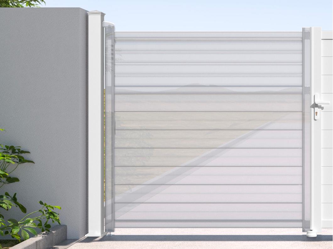 Pilier pour portail en aluminium - L15 cm x H190 cm - blanc - NERETO