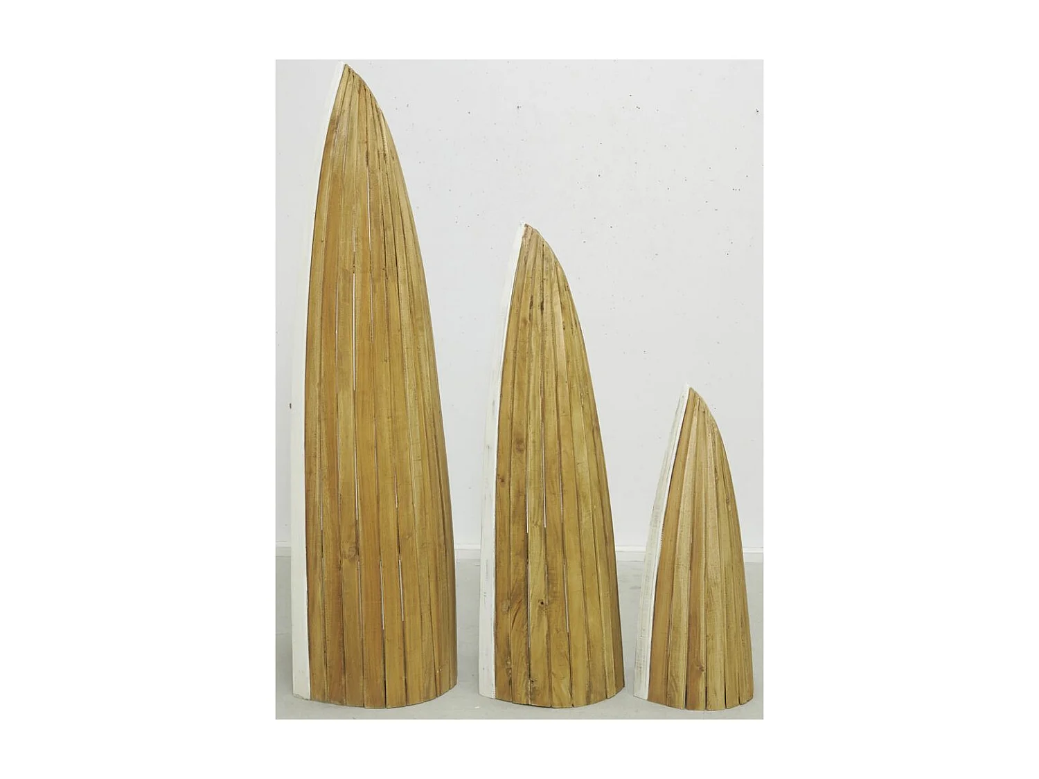 Étagère en acajou Barque Lot de 3