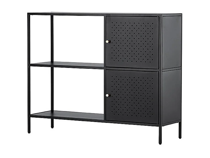 Salta dressoir 2 deuren, 2 planken zwart.