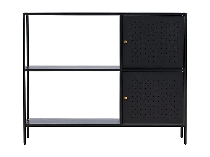 Salta dressoir 2 deuren, 2 planken zwart.