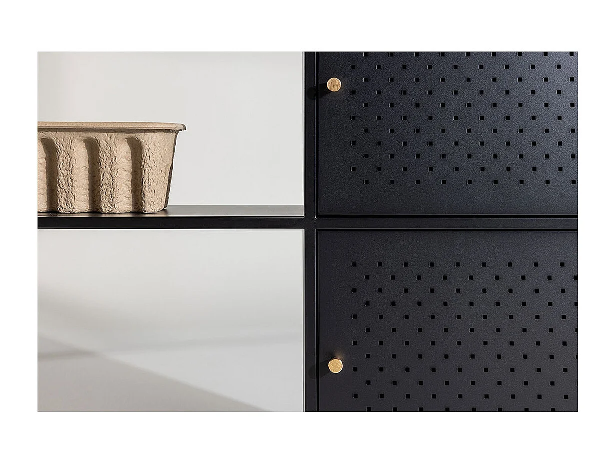 Salta dressoir 2 deuren, 2 planken zwart.