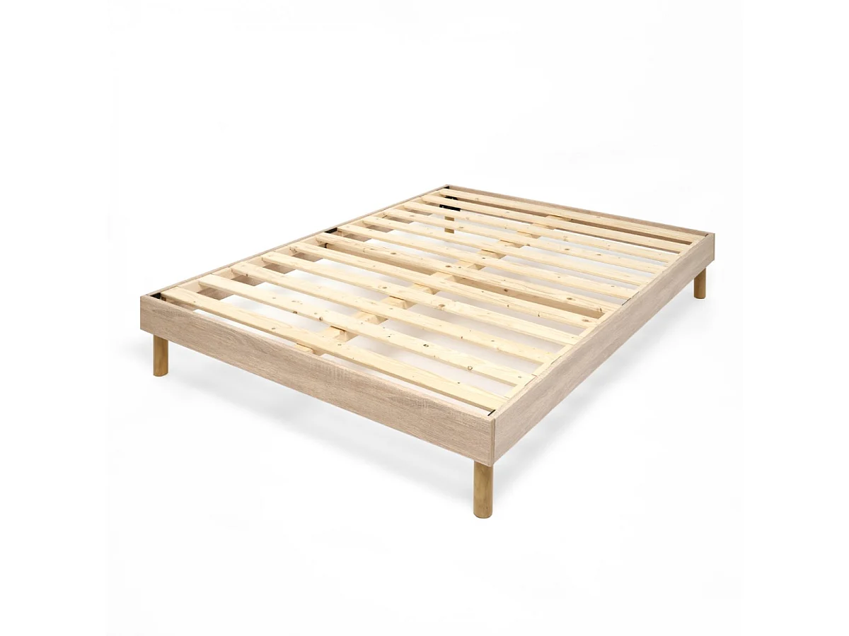 Sommier à lattes 90x190 cm en kit avec pieds - Fabriqué en Belgique