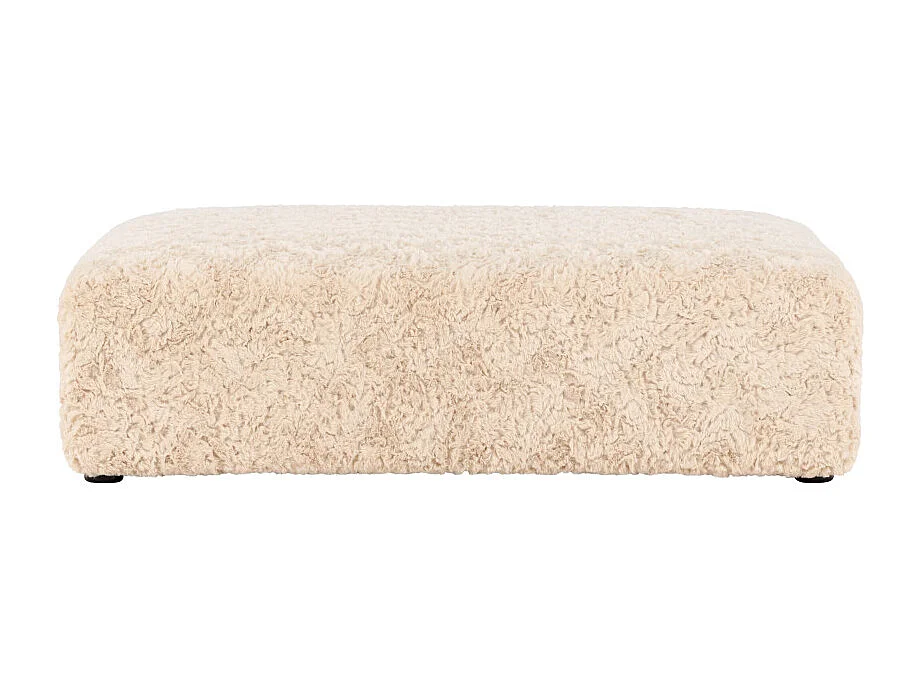 Pouf XL Effet Fourrure "Frankie" 100cm Beige