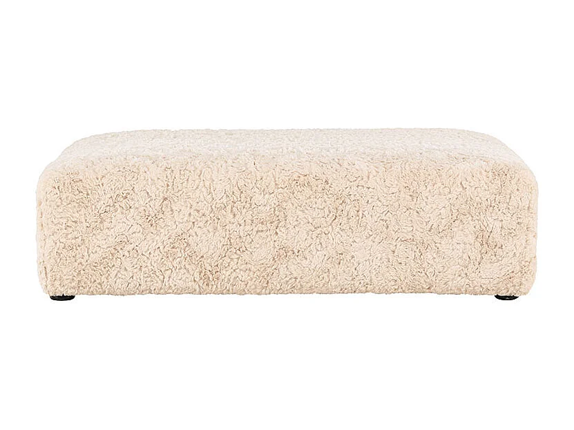 Pouf XL Effet Fourrure "Frankie" 100cm Beige