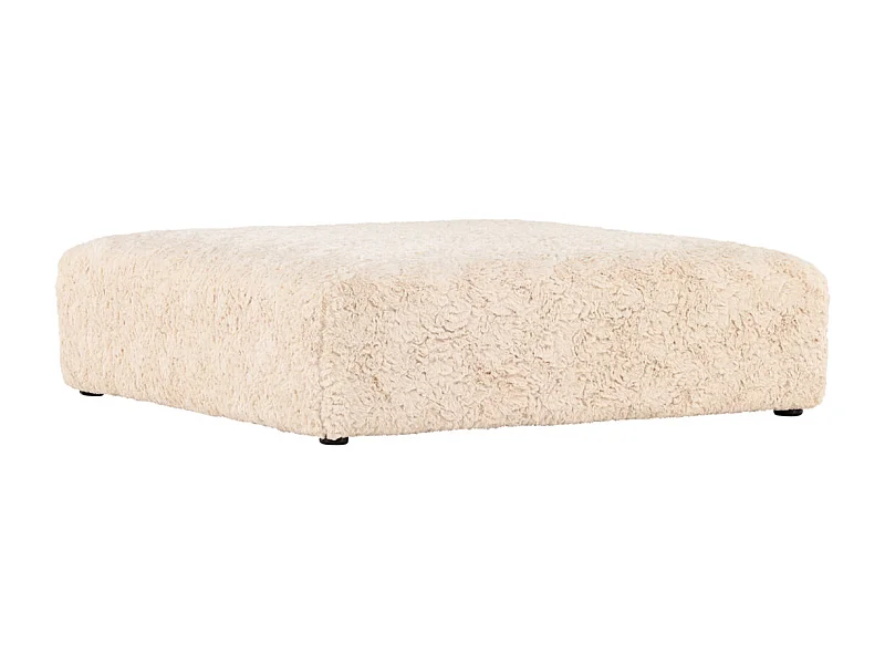 Pouf XL Effet Fourrure "Frankie" 100cm Beige
