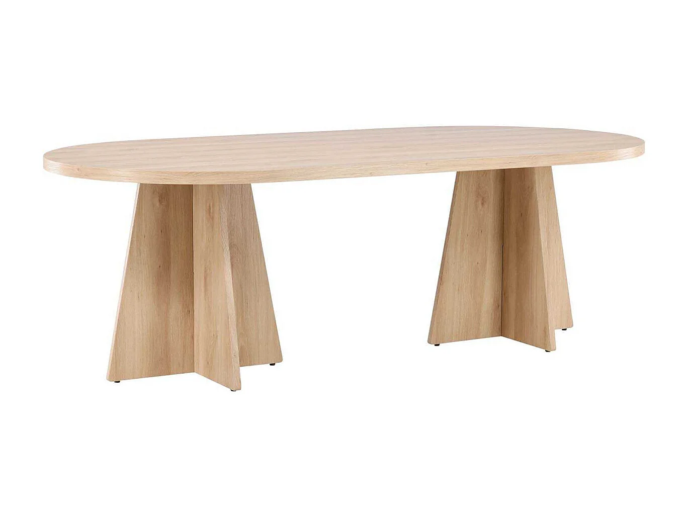 Bootcut eetkamertafel ovaal 115x230 cm whitewash.