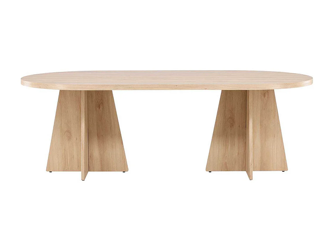 Bootcut eetkamertafel ovaal 115x230 cm whitewash.