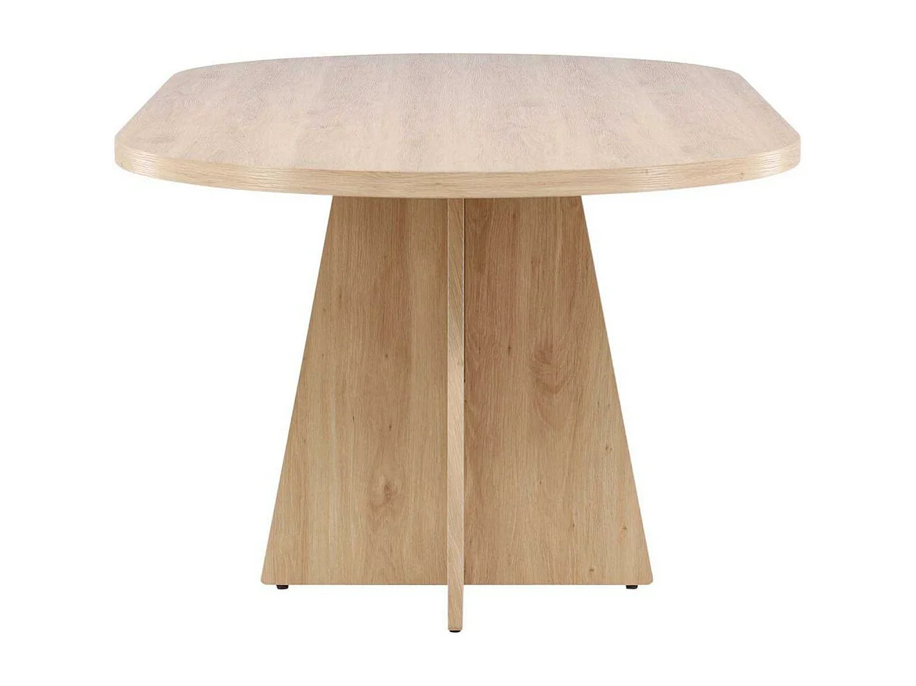 Bootcut eetkamertafel ovaal 115x230 cm whitewash.