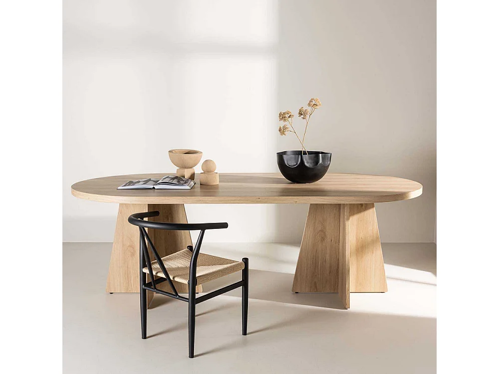 Table à Manger Design "Bootcut" 230cm Naturel