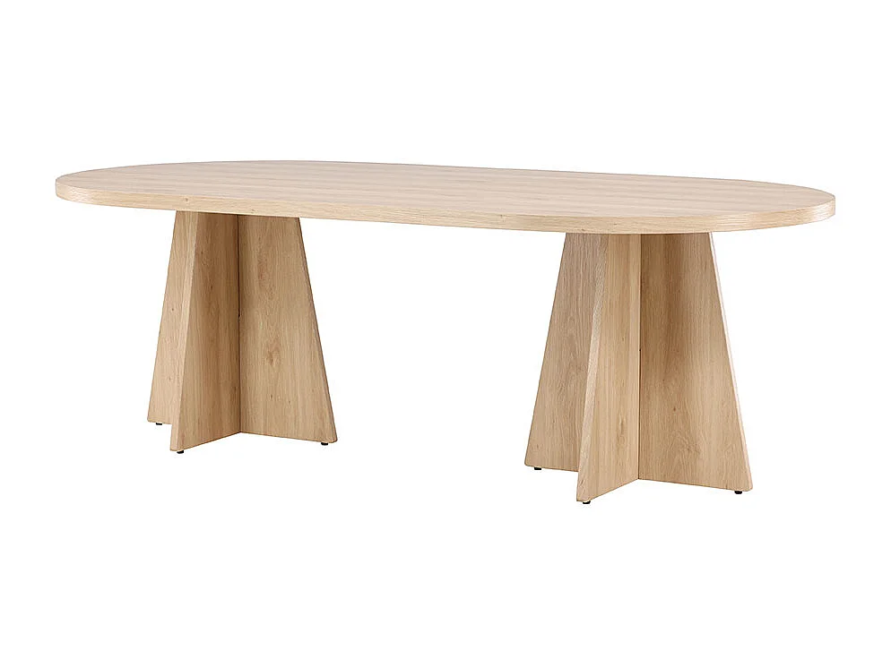 Bootcut table de salle à manger ovale 115x230 cm whitewash.