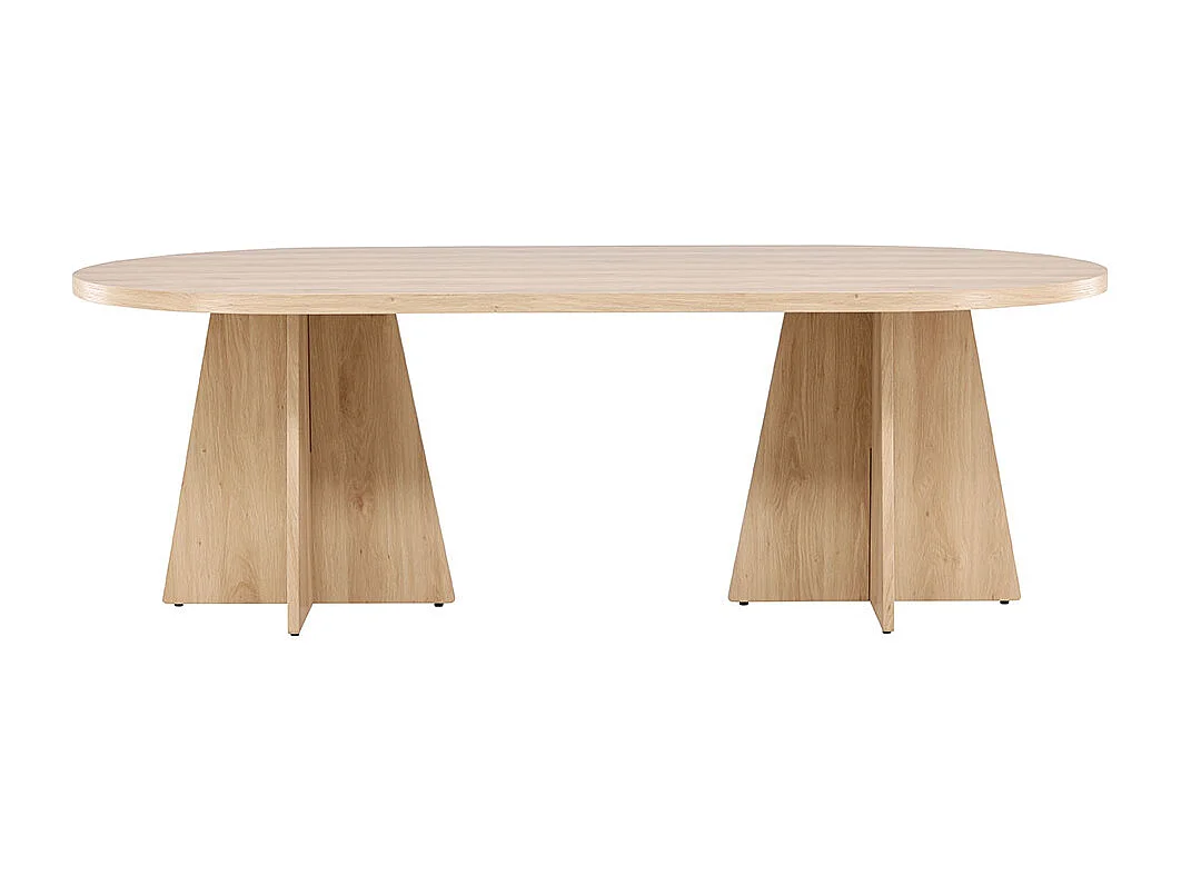 Bootcut table de salle à manger ovale 115x230 cm whitewash.