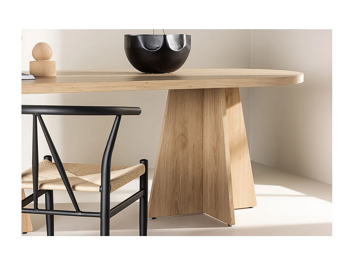 Bootcut table de salle à manger ovale 115x230 cm whitewash.