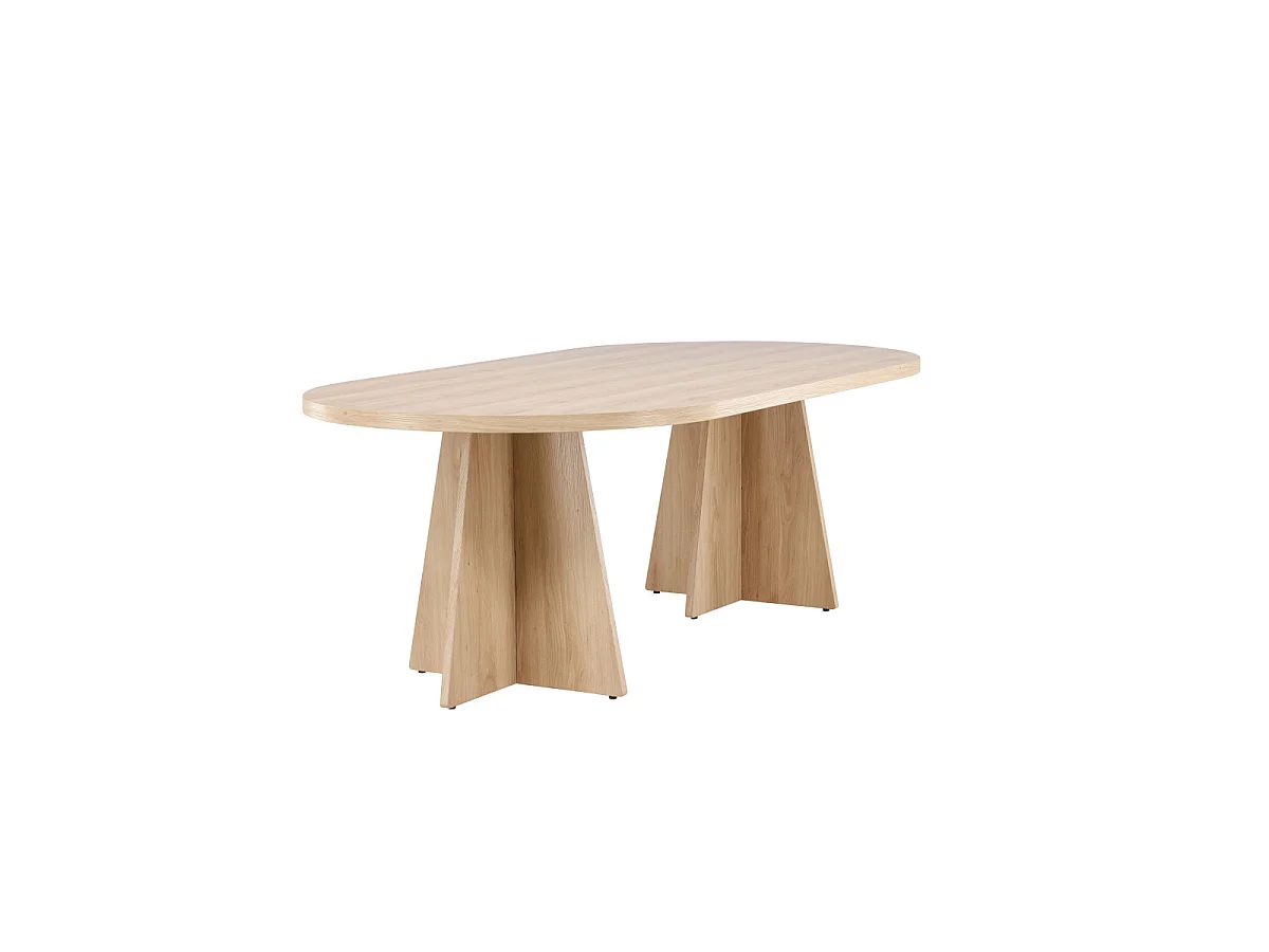 Bootcut Esstisch oval 115x230 cm whitewash.