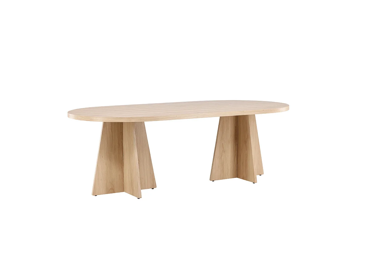 Bootcut Esstisch oval 115x230 cm whitewash.