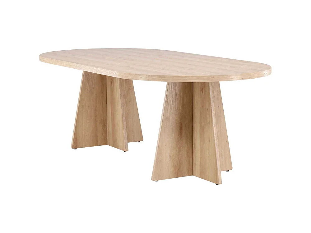 Bootcut Esstisch oval 115x230 cm whitewash.