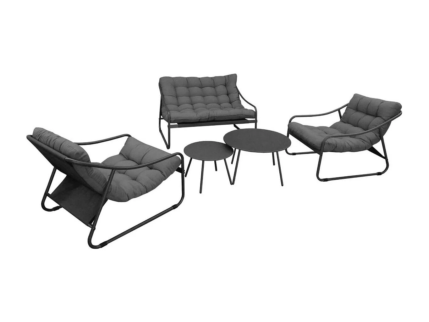 Salon de jardin en aluminium Bord'eau Graphite et gris