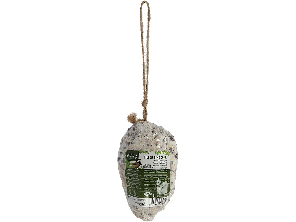 Pomme de pin fourrée de graines et graisse pour oiseaux Lot de 6