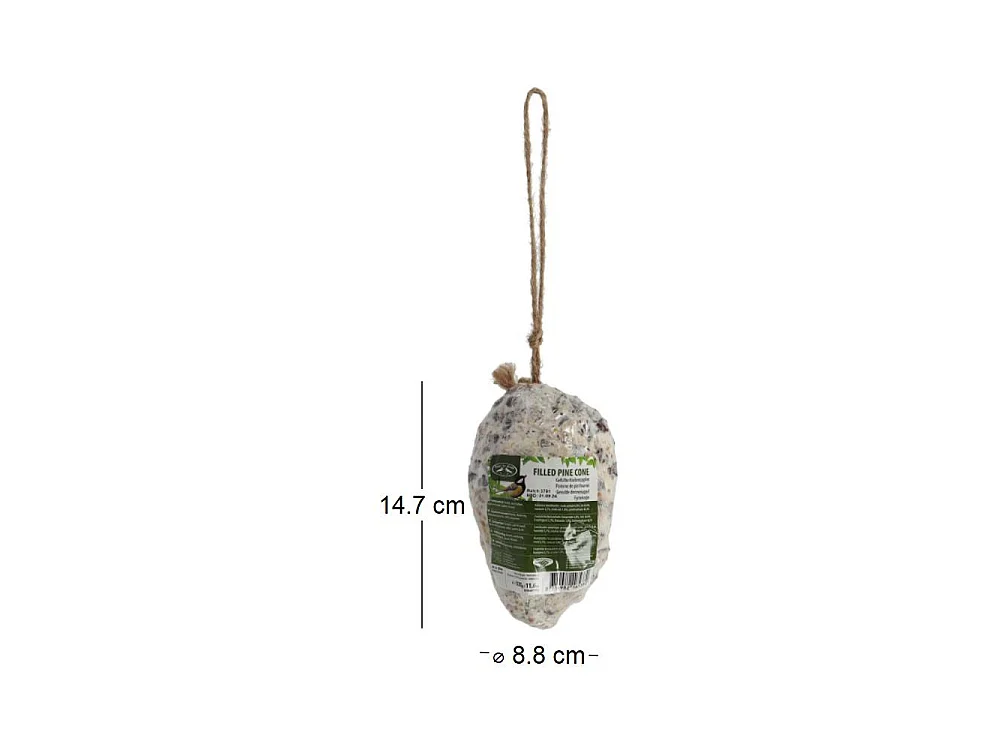 Pomme de pin fourrée de graines et graisse pour oiseaux Lot de 6