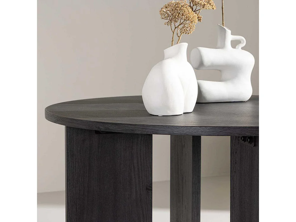 Table Basse Ronde Design "Askeron" 80cm Noir