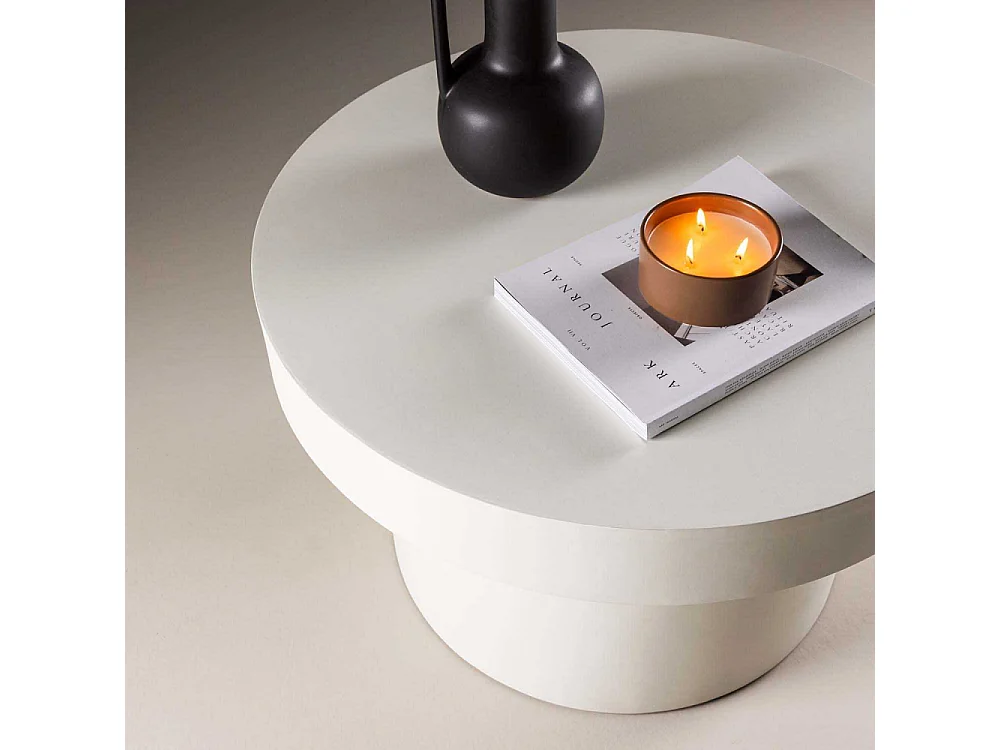 Table Basse Design "Malung" 80cm Blanc