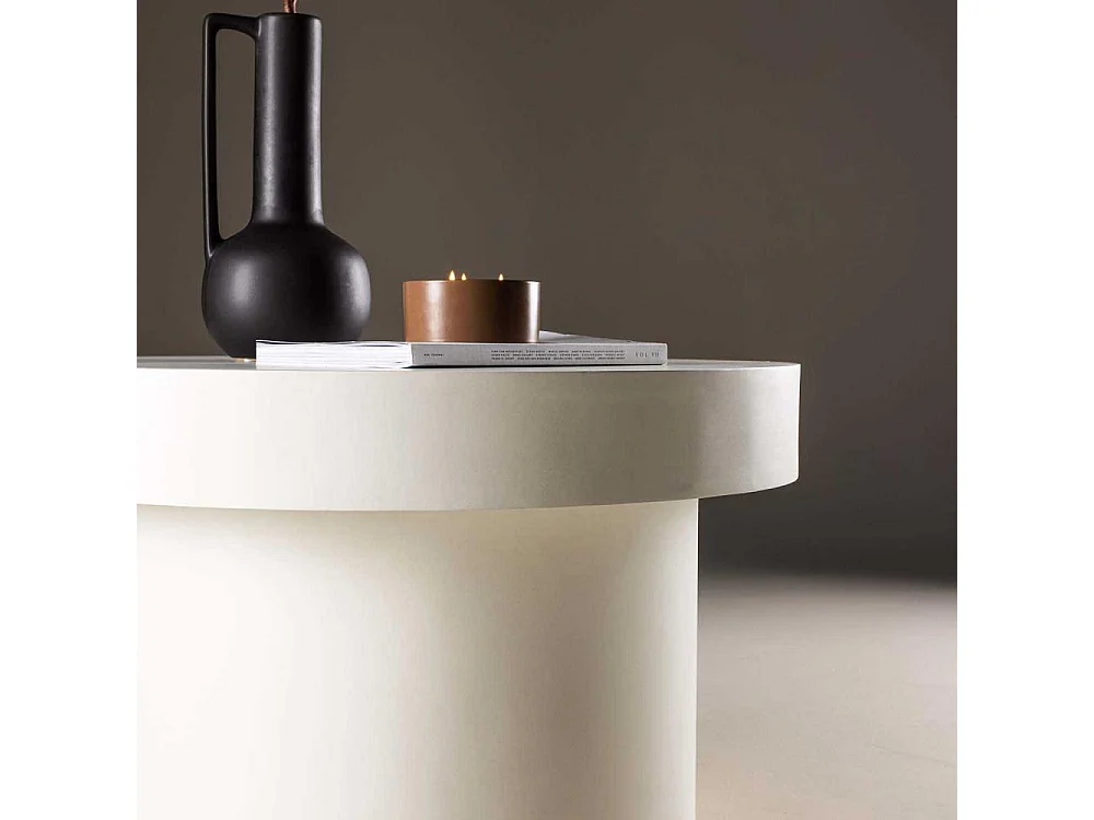 Table Basse Design "Malung" 80cm Blanc