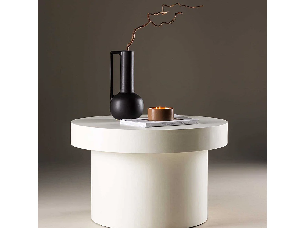 Table Basse Design "Malung" 80cm Blanc