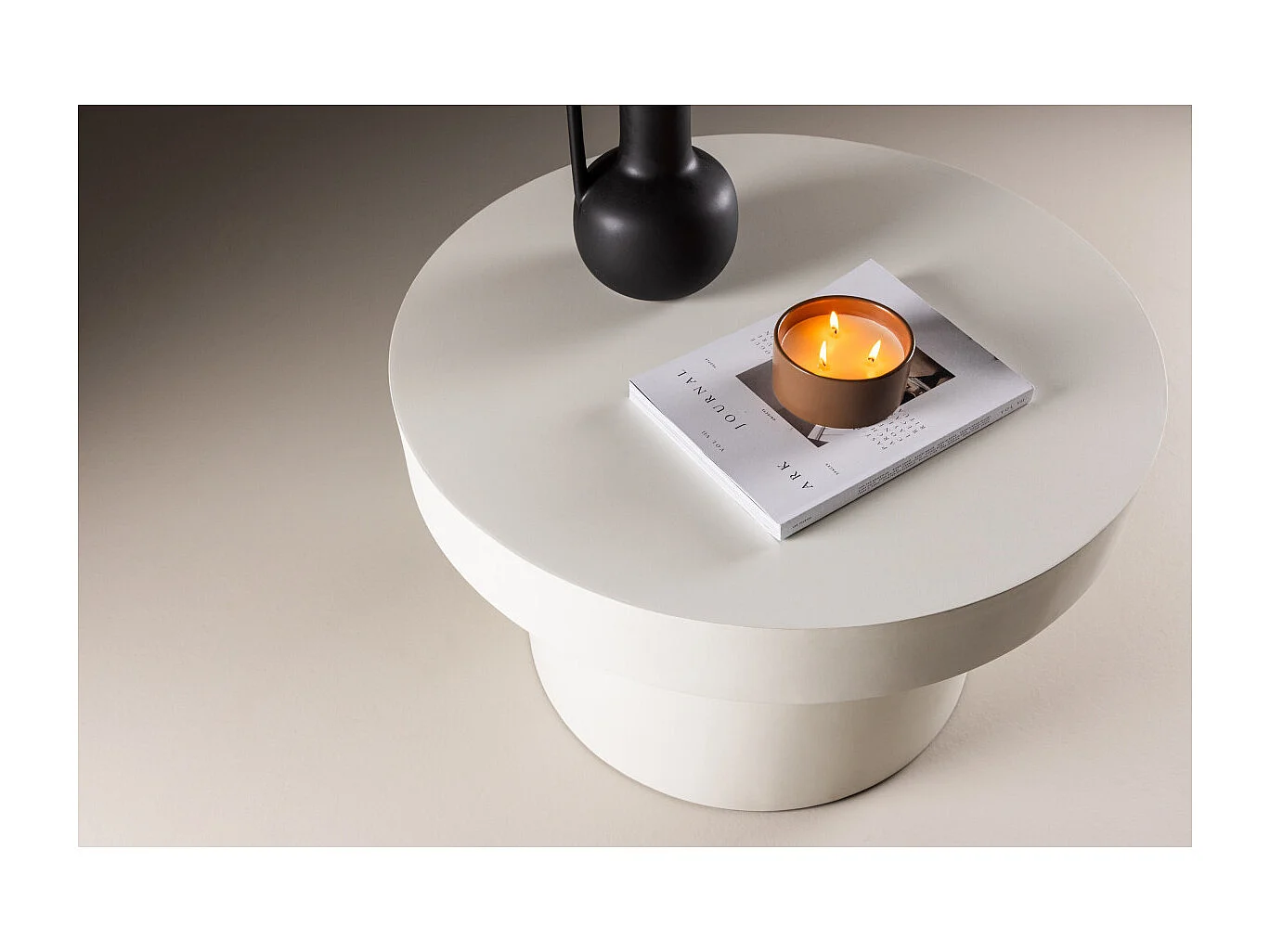 Table Basse Design "Malung" 80cm Blanc