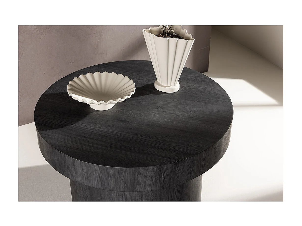 Malung table basse Ø80 cm noir.