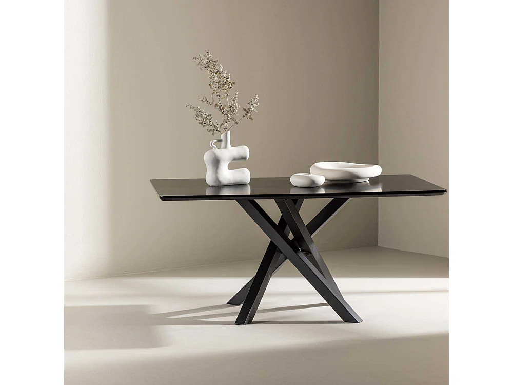 Table Basse Design "Piazza" 100cm Noir