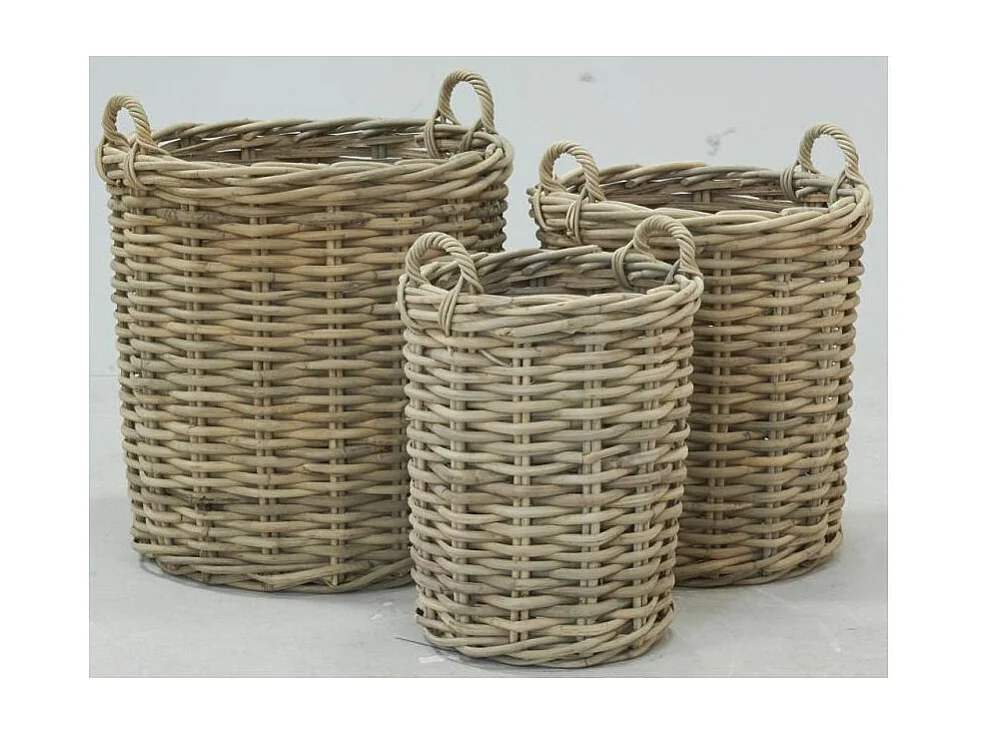 Cache-pots hauts en poelet (Lot de 3) Sable