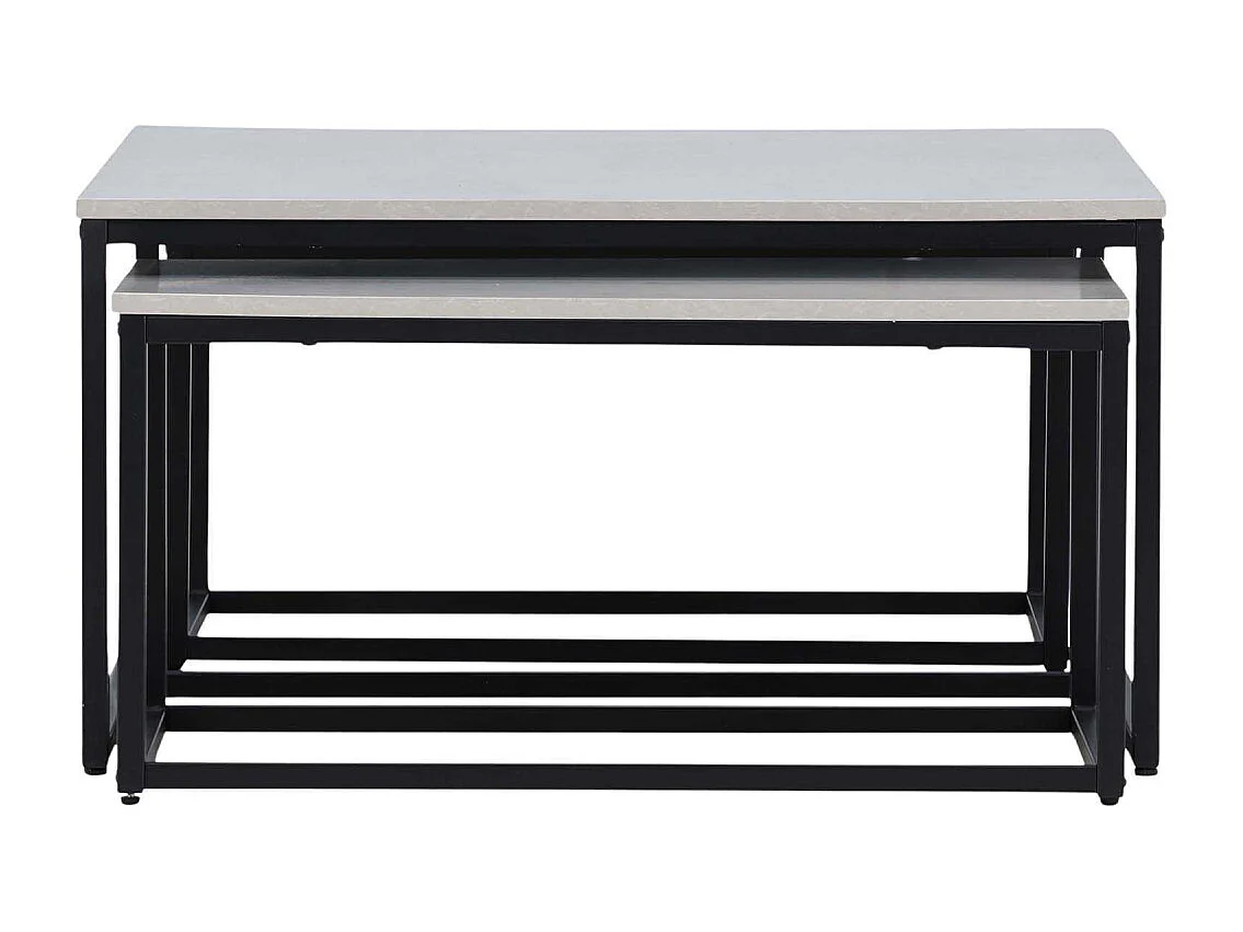 Lot de 3 Tables Basses Gigognes "Solna" 80cm Gris