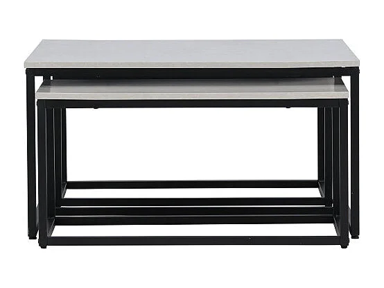 Lot de 3 Tables Basses Gigognes "Solna" 80cm Gris