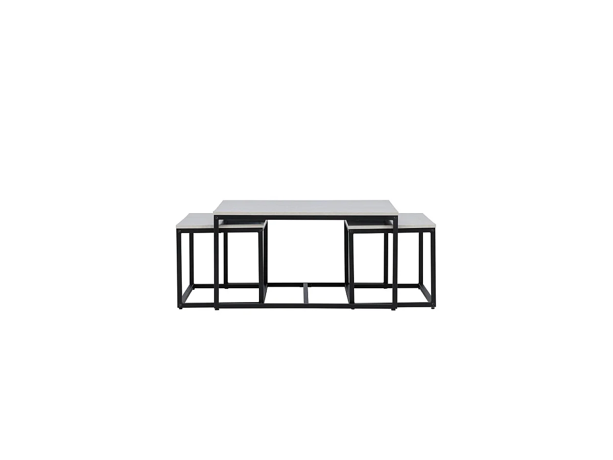 Lot de 3 Tables Basses Gigognes "Solna" 80cm Gris