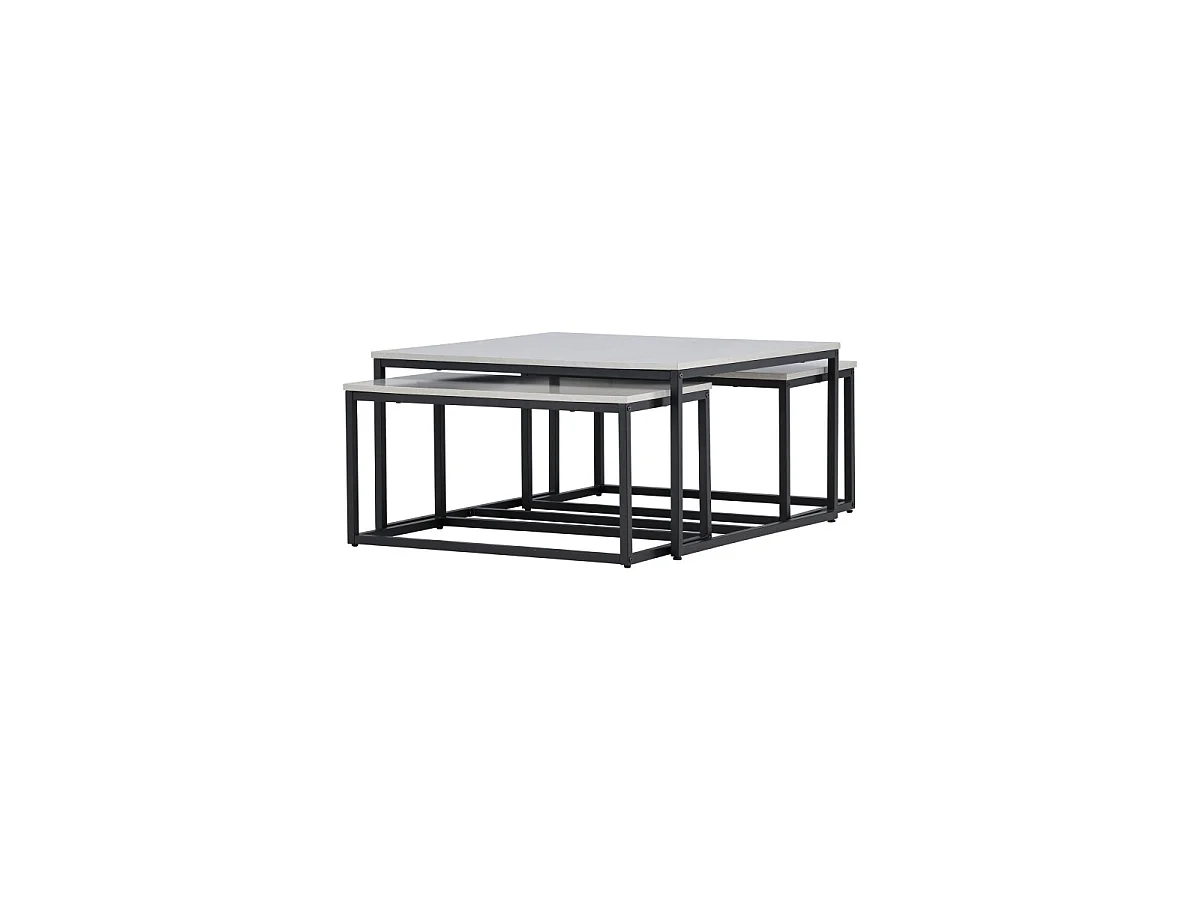 Lot de 3 Tables Basses Gigognes "Solna" 80cm Gris