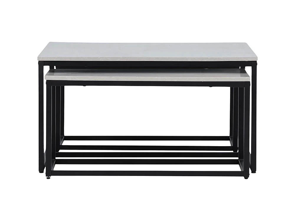 Lot de 3 Tables Basses Gigognes "Solna" 80cm Gris