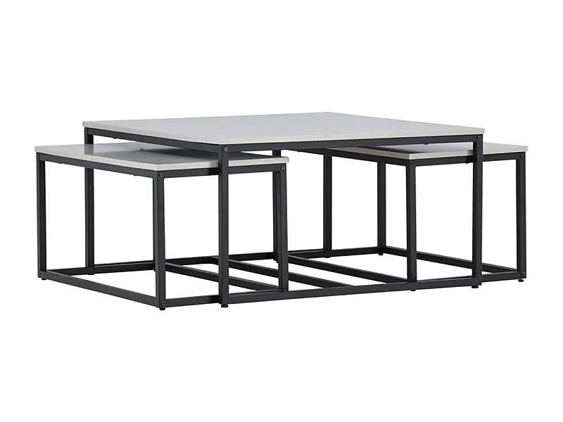 Solna salontafel set van 3 grijs.