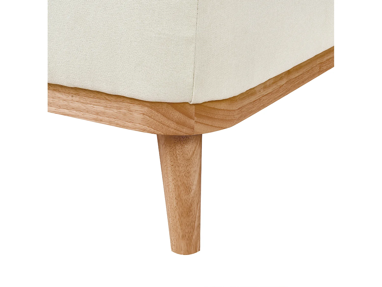 Canapé d'Angle à gauche en tissu Dossier Rembourré Blanc Cassé Simos