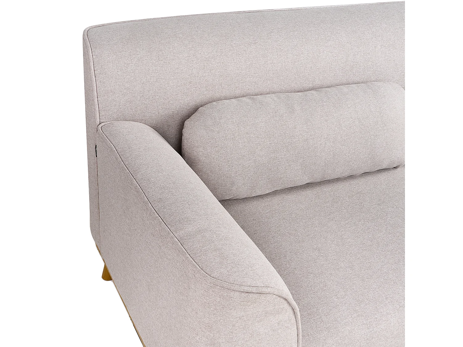 Canapé d'Angle à gauche en Tissu Dossier Rembourré Gris Clair Simos