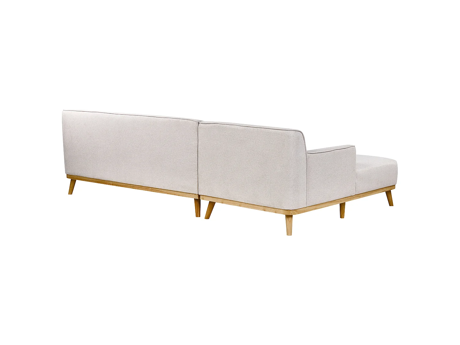 Canapé d'angle droit 3 places en coton gris clair SIMOS