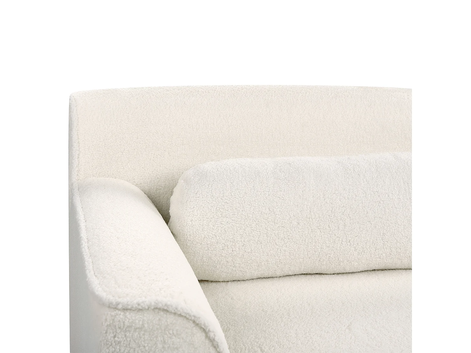 Ecksofa SIMOS Bouclé Weiss 3-Sitzer rechtsseitig