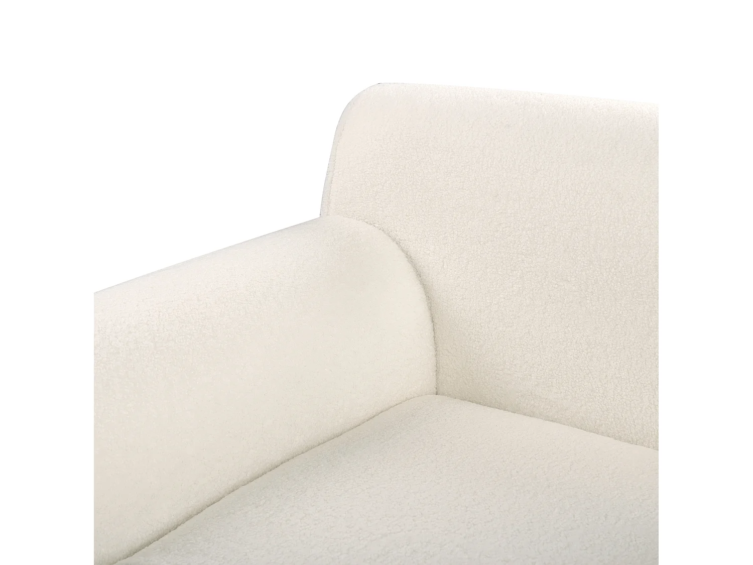 Ecksofa SIMOS Bouclé Weiss 3-Sitzer rechtsseitig