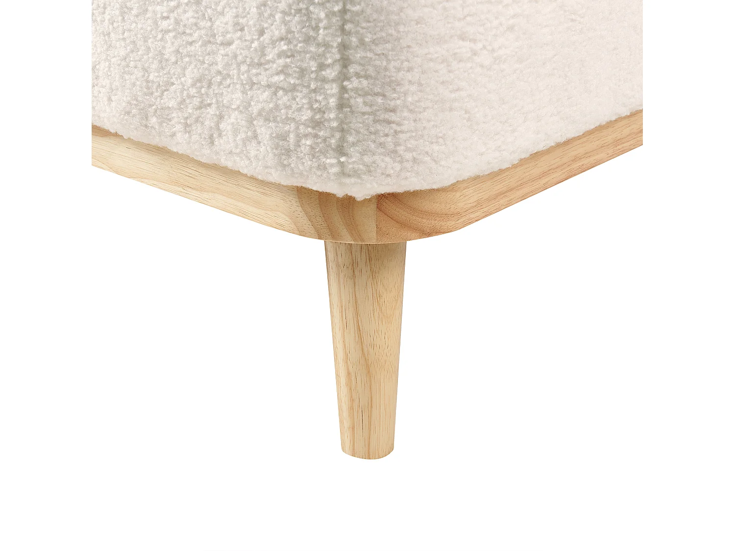 Ecksofa SIMOS Bouclé Weiss 3-Sitzer rechtsseitig