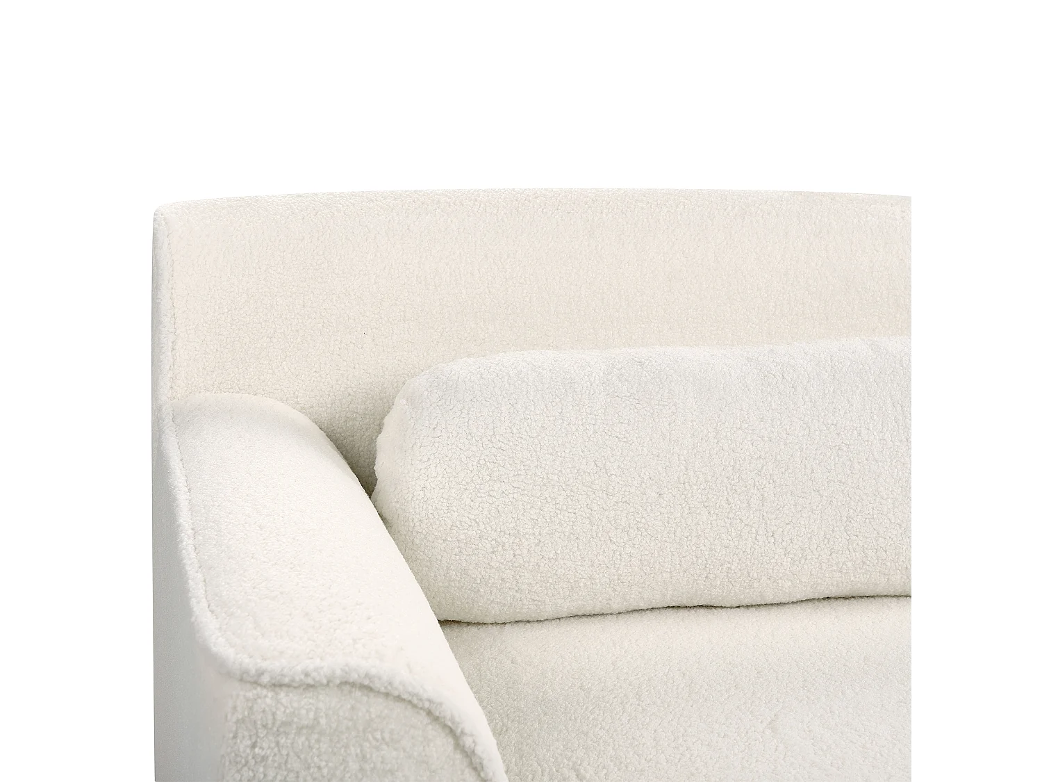 Sofá de canto SIMOS Bouclé Branco 3 lugares à direita