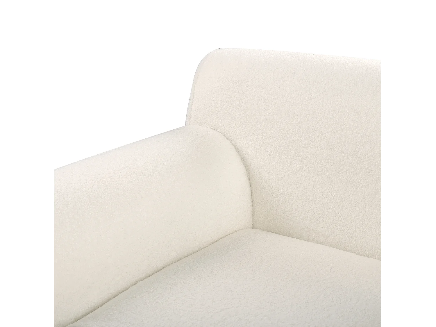 Sofá de canto SIMOS Bouclé Branco 3 lugares à direita