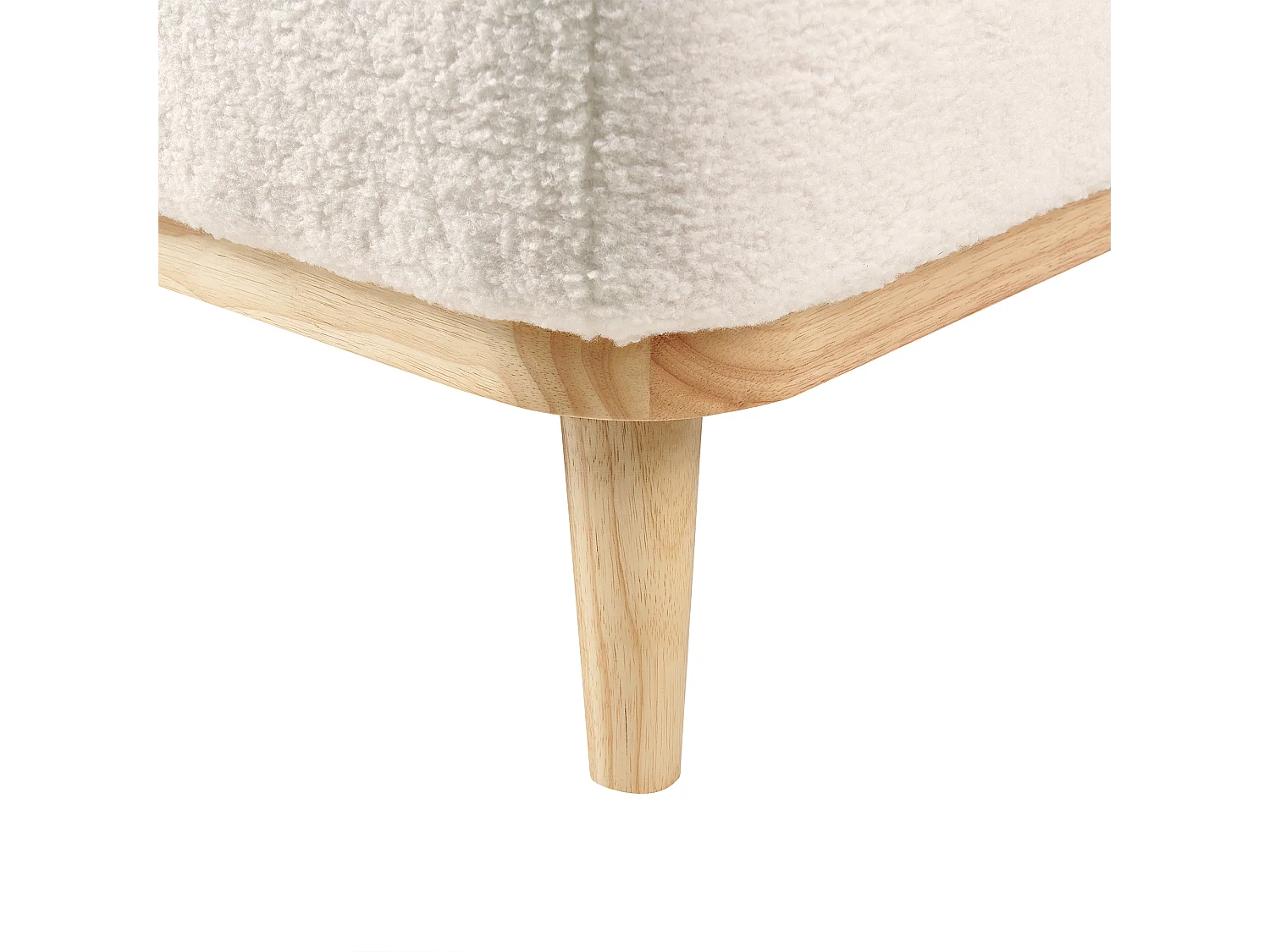 Sofá de canto SIMOS Bouclé Branco 3 lugares à direita