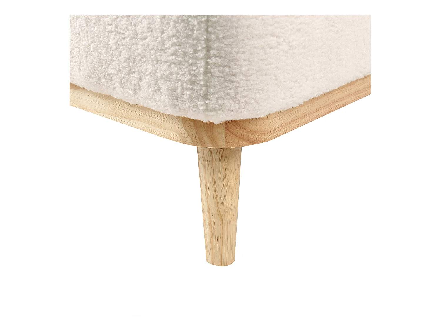 Canapé d'Angle à droite en Bouclé Dossier Rembourré Blanc Simos